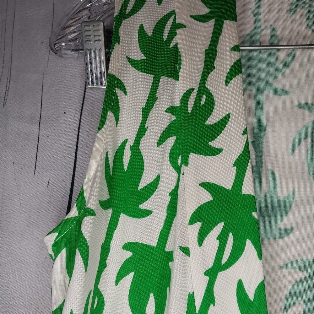 Diane Von Furstenberg Green Palm Sleeveless Yahzi Silk Jersey Wrap Dress - Picture 8 of 13